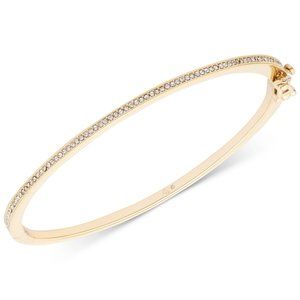 RALPH LAUREN Gold Tone Pavรฉ Hinged Bangle Bracelet